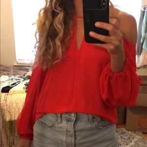 Ramy Brook red silk top, NWT